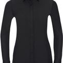 Russell Collection Fitted Ultimate Stretch Long Sleeve Shirt Ladies - Black additional 2