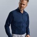 Russell Collection Fitted Ultimate Stretch Long Sleeve Shirt Mens - White additional 1