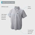 Betacraft Men's Horizon Cream/Cool Blue Short Sleeved Shirt additional 2