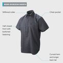 Betacraft Men's Horizon Dark Navy/Cream Short Sleeved Shirt additional 2