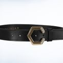 Coldstream Hutton Diamante Leather Belt - Black/Gold additional 1