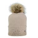 Hy Equestrian Alaska Diamante Bobble Hat - Beige/Gold additional 1