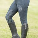 Hy Equestrian Children's Jesmond Jewel Denim Look Tights - Denim additional 1
