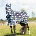 Hy Equestrian Come Rain or Shine Fly Mask with Ears and Detachable Nose - Navy/Blue/Yellow additional 3