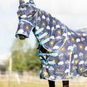 Hy Equestrian Come Rain or Shine Fly Mask with Ears and Detachable Nose - Navy/Blue/Yellow additional 1