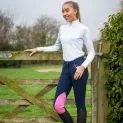 Hy Equestrian Darcy Diamante Mizs Jodhpurs - Navy/Pink additional 3