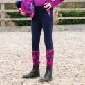 Hy Equestrian DynaForce Riding Tights - Raspberry/Navy additional 2