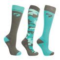 Hy Equestrian DynaForce Socks (Pack of 3) - Pacific/Grey additional 1