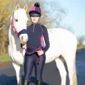Hy Equestrian DynaMizs Ecliptic Riding Tights - Navy/Magenta additional 4