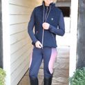 Hy Equestrian Elevate Riding Tights - Navy/Rose additional 7