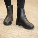 Hy Equestrian Fleece Lined Wax Leather Zip Jodhpur Boot - Black additional 3