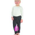 Hy Equestrian Fleece Tots Jodhpurs - Grey/Pink additional 1
