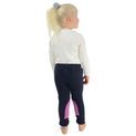 Hy Equestrian Fleece Tots Jodhpurs - Navy/Pretty Pink additional 4