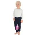 Hy Equestrian Fleece Tots Jodhpurs - Navy/Pretty Pink additional 1