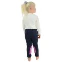 Hy Equestrian Fleece Tots Jodhpurs - Navy/Pretty Pink additional 2