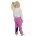 Hy Equestrian Fleece Tots Jodhpurs - Pink/Grey additional 2