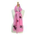 Hy Equestrian Ladies Balmoral Scarf - Coral/Black Print additional 1