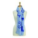 Hy Equestrian Ladies Balmoral Scarf - Light Blue/Royal Blue Print additional 1