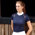 Hy Equestrian Laila Lace Show Shirt - Navy additional 6