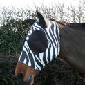 Hy Equestrian Lycra Zebra Print Fly Mask - Black/White additional 3