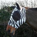 Hy Equestrian Lycra Zebra Print Fly Mask - Black/White additional 2