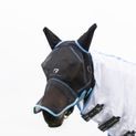 Hy Equestrian Mesh Full Mask with Ears and Nose - Black/Light Blue additional 1