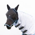 Hy Equestrian Mesh Full Mask with Ears and Nose - Black/Light Blue additional 2