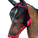 Hy Equestrian Mesh Full Mask with Ears and Nose - Black/Red additional 3