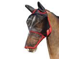 Hy Equestrian Mesh Full Mask with Ears and Nose - Black/Red additional 2
