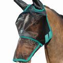 Hy Equestrian Mesh Full Mask with Ears and Nose - Black/Teal additional 1