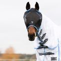 Hy Equestrian Mesh Half Mask without Ears - Black/Light Blue additional 3