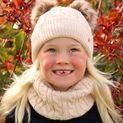 Hy Equestrian Morzine Children's Bobble Hat - Beige additional 2