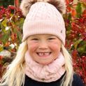 Hy Equestrian Morzine Children's Bobble Hat - Blush additional 2