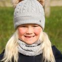 Hy Equestrian Morzine Children's Bobble Hat - Grey additional 3