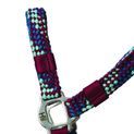 Hy Equestrian Multicolour Adjustable Head Collar with Rope - Burgundy/Teal/Mint additional 1