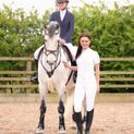Hy Equestrian Roka Royal Breeches - White with Rose Gold Diamantes additional 18