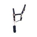 Hy Equestrian Rose Gold Head Collar &amp; Lead Rope - Navy/Rose Gold additional 2