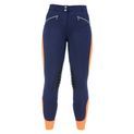 Hy Equestrian Sports Active Ladies Breeches - Navy/Orange additional 2