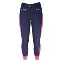 Hy Equestrian Sports Active Ladies Breeches - Navy/Pink additional 2