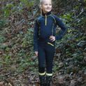 Hy Equestrian Stella Children's Base Layer - Navy/Yellow additional 8