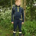 Hy Equestrian Stella Children's Base Layer - Navy/Yellow additional 4