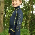 Hy Equestrian Stella Children's Base Layer - Navy/Yellow additional 1