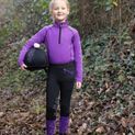 Hy Equestrian Stella Children's Base Layer - Purple/Lilac/Black additional 8