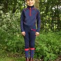 Hy Equestrian Stella Children's Riding Tights - Navy/Red additional 3