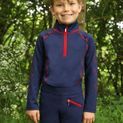 Hy Equestrian Stella Children's Riding Tights - Navy/Red additional 6