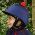 Hy Equestrian Stella Hat Cover - Navy/Red additional 2