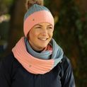 Hy Equestrian Synergy Luxury Bobble Hat- Aqua/Rose additional 3