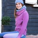 Hy Equestrian Synergy Luxury Bobble Hat- Grape/Riviera additional 2