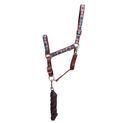 Hy Equestrian Woven Polo Head Collar and Lead Rope - Aqua/Fig additional 4