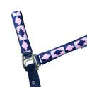 Hy Equestrian Woven Polo Head Collar and Lead Rope - Navy/Rose additional 2